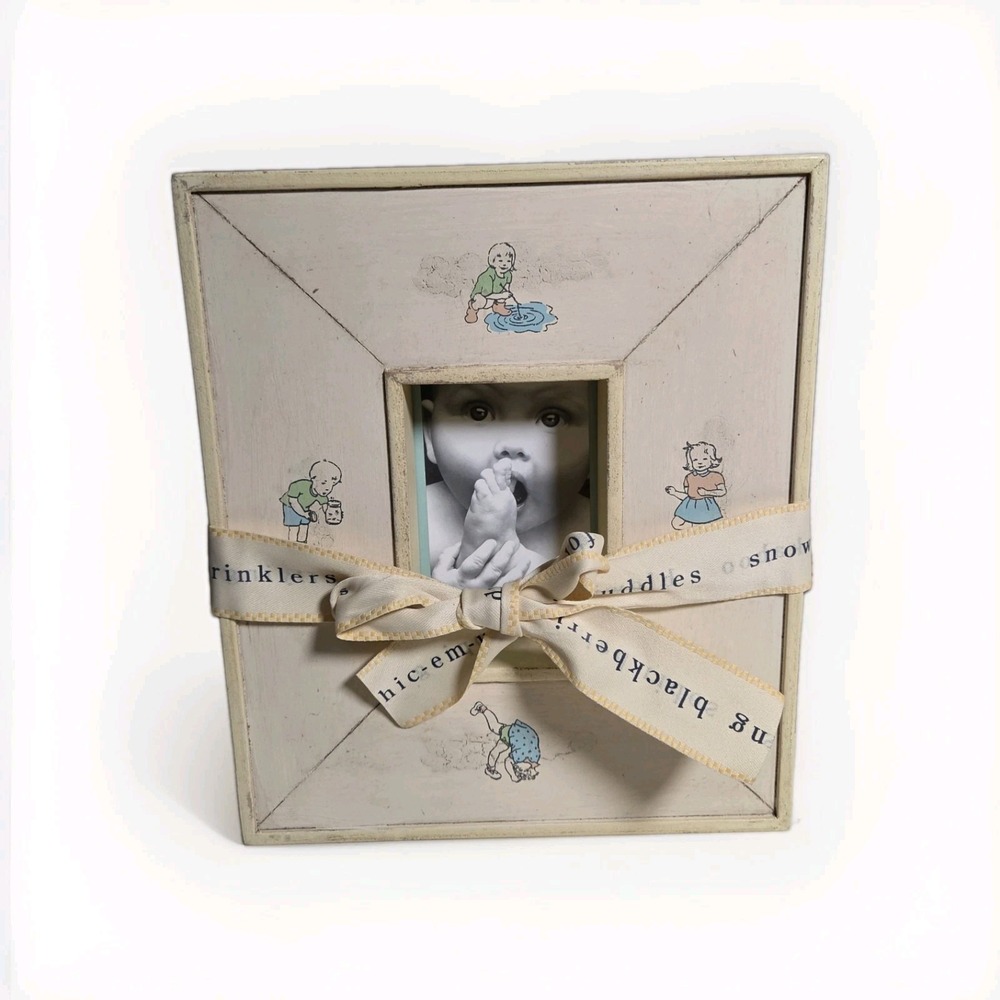 Vintage Simple Goodness Cream Wooden Baby Picture Frame Cottagecore Nursery...